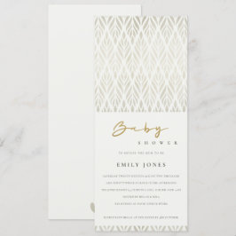 INVITACIÓN ELEGANTE BABY SHOWER MODERNO ART DECO BLANCO DE PL