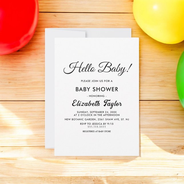 Invitación Elegante Baby Shower Moderno Blanco Y Negro (Subido por el creador)