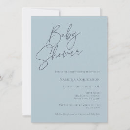 Invitación Elegante Baby Shower neutral de género | Azul agit