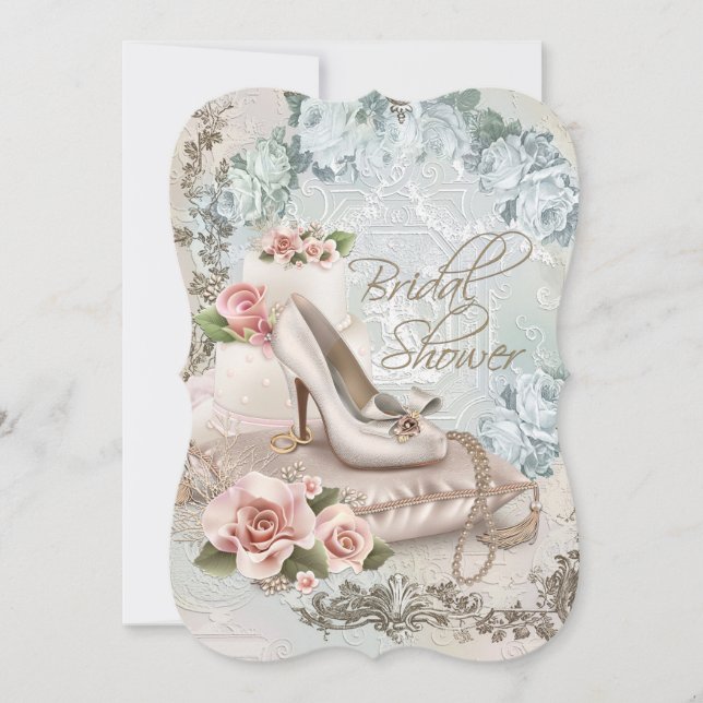 Invitación Elegante Baby Shower Nupcial (Anverso)