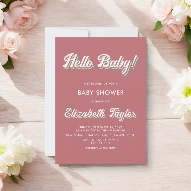 Invitación Elegante Baby Shower retro 70 Groovy moderno (Subido por el creador)