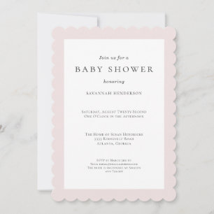 Invitación Elegante Baby Shower rosa clásico