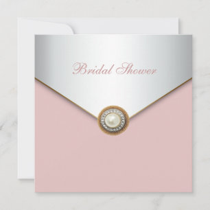 Invitación Elegante Baby Shower Rosa Coral Nupcial