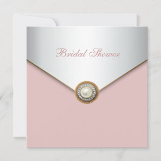 Invitación Elegante Baby Shower Rosa Coral Nupcial