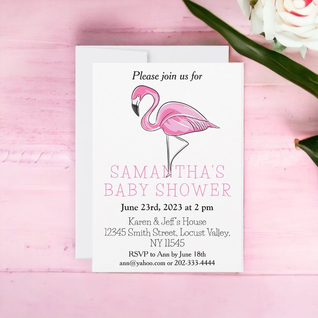 Invitación Elegante Baby Shower rosa moderno (Subido por el creador)