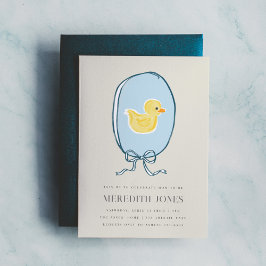 Invitación Elegante Baby Shower Rubber Ducky