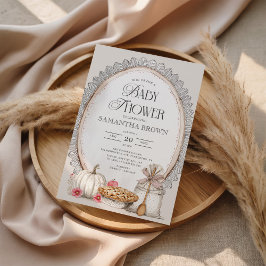 Invitación Elegante Baby Shower Rústico de Caída