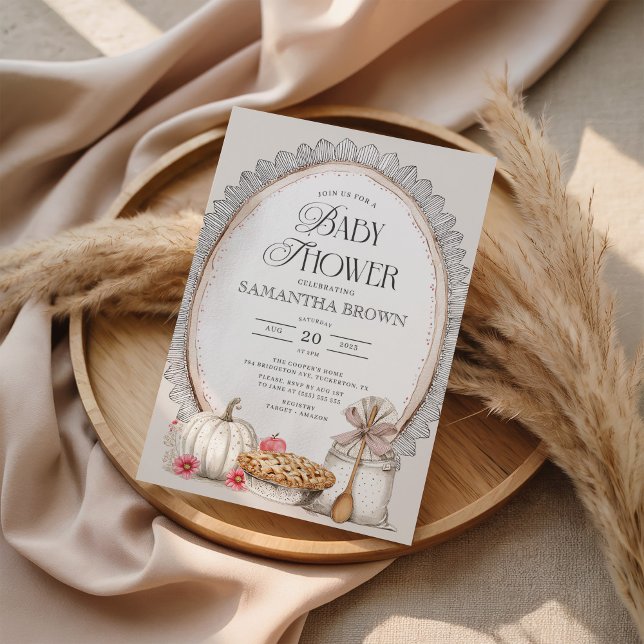 Invitación Elegante Baby Shower Rústico de Caída (Subido por el creador)