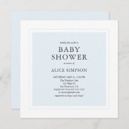 Invitación Elegante Baby Shower simple