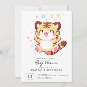 Invitación Elegante Baby Shower Tiger