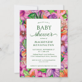 Invitación Elegante Baby Shower tropical tropical tropical fl