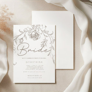 Invitación Elegante Baby Shower Vintage Sepia