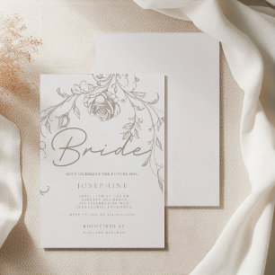 Invitación Elegante Baby Shower Vintage Sepia