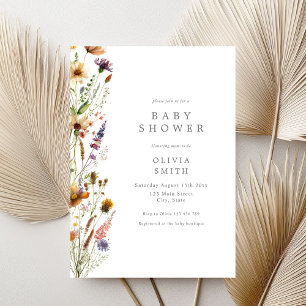 Invitación Elegante Baby Shower Wildflower