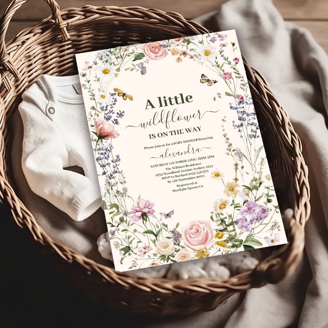 Invitación Elegante Baby Shower Wildflower Meadow (Subido por el creador)