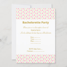 INVITACIÓN ELEGANTE BACHELORETTE BLANCO VERDE ROSA