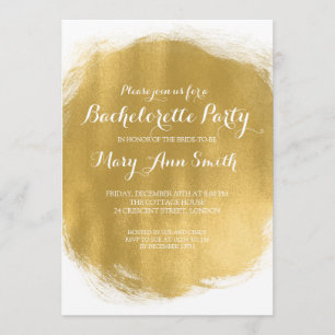 Invitación Elegante Bachelorette Party Gold Paint Look