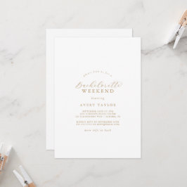Invitación Elegante Bachelorette Script de oro Fin de semana