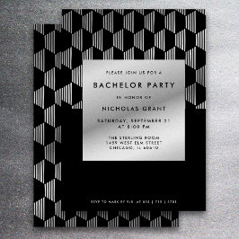 Invitación Elegante bachiller party Relieve metalizado platea