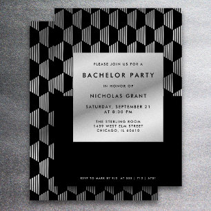 Invitación Elegante bachiller party Relieve metalizado platea