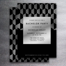 Invitación Elegante bachiller party Relieve metalizado platea