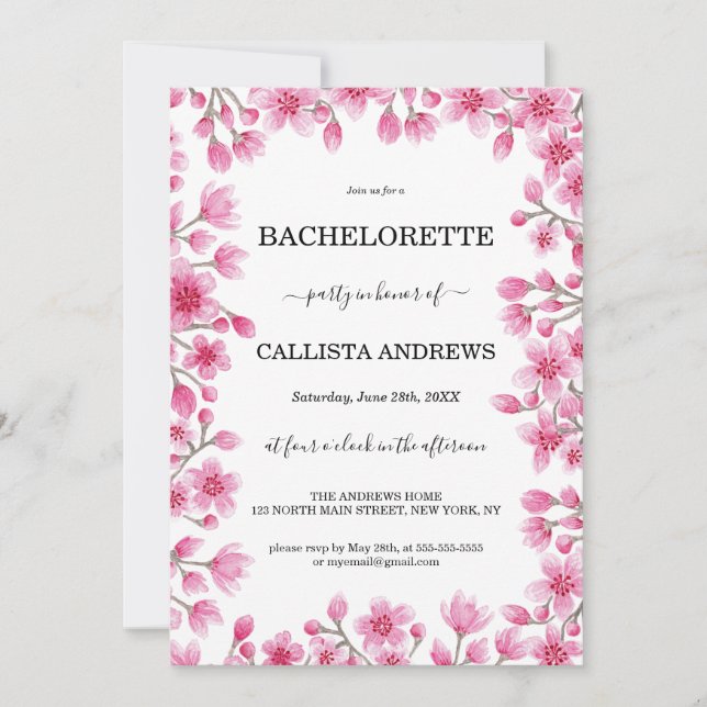 Invitación Elegante bachillerato de floral con flores de cere (Anverso)