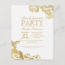 Invitación Elegante Bachillerato de Oro Floral Simple Moderno
