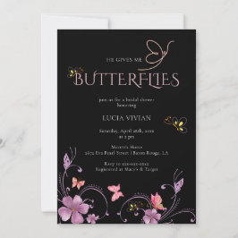 Invitación Elegante Baho Me Da Butterflies Ducha De Novias