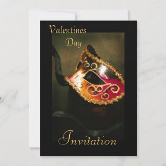 Invitación Elegante baile de máscaras en San Valentín