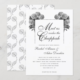 Invitación Elegante bajo el Boda judío de Chuppah Vintage