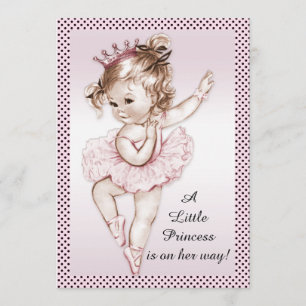 Invitación Elegante Ballerina Princesa Baby Shower