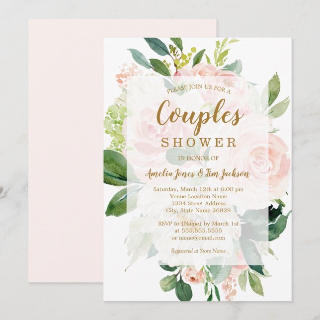 Invitación Elegante Bañera suave Bebé Boda Ducha Parejas (Anverso / Reverso)