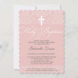 Invitación ELEGANTE BAPTISMO SALIENTE elegante guión de damas