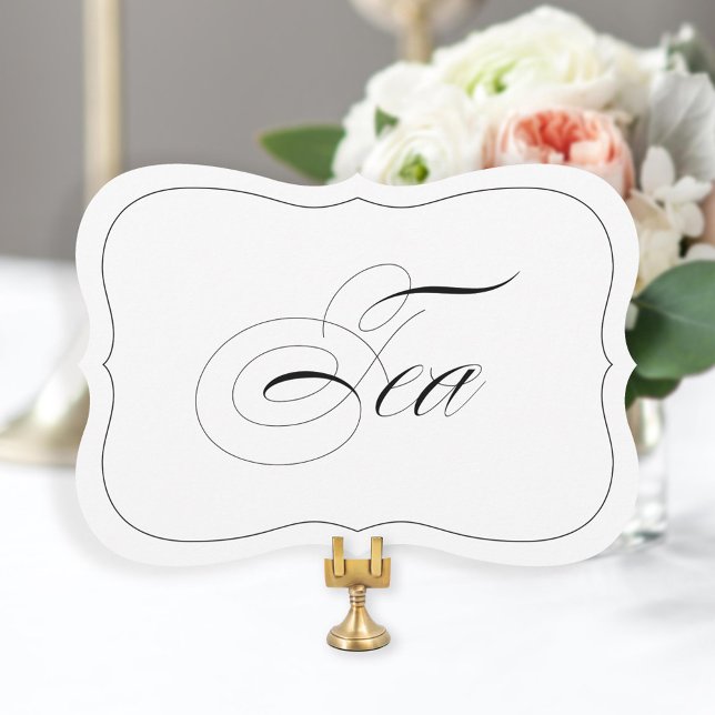 Invitación Elegante bar de bodas Rótulo Tea Die Cut Border (Subido por el creador)
