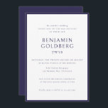 Invitación Elegante bar de marco azul formal Bat Mitzvah<br><div class="desc">Elegante Bar de marco azul formal Bat Mitzvah Invitación</div>