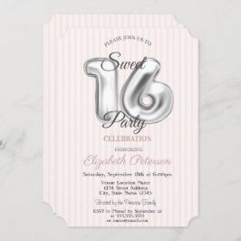 Invitación Elegante Barato Elegante De Tirado Rosa 16