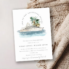 Invitación Elegante barco de crucero Dusky Palm Seascape Enga