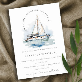 Invitación Elegante barco de vela Dusky Aniversario del paisa