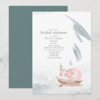 Elegante barco japonés en ducha de novias lunares