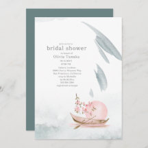 Elegante barco japonés en ducha de novias lunares