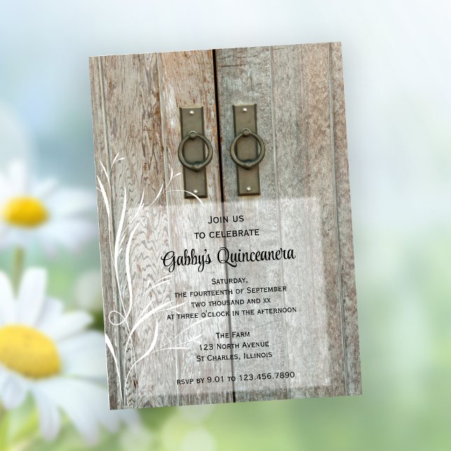 Invitación Elegante Barn Doors Quinceañera Fiesta (Subido por el creador)