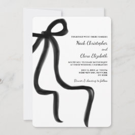 Invitación Elegante barniz negro dibujado a mano - Minimalist
