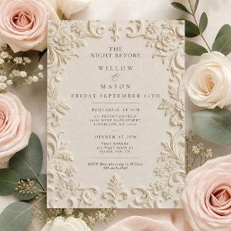 Invitación Elegante Barroco La Noche Antes de la Cena de Ensa