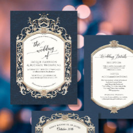 Invitación Elegante barroco vintage de la marina victoriana a