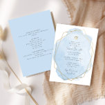 Invitación Elegante Bat Mitzvah, acuarela azul, doble cara<br><div class="desc">Este diseño moderno presenta el texto personalizado sobre un salpicón de acuarela delineado en un marco geométrico. Utilice el formulario de plantilla para agregar el texto. Los menús de edición avanzados, a los que se accede eligiendo editar con la "Herramienta de diseño", le permitirán cambiar las fuentes y el diseño....</div>