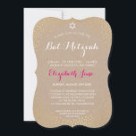 Invitación ELEGANTE BAT MITZVAH artesanía rústica de confeti<br><div class="desc">NOTA - el brillante efecto dorado es una imagen impresaUn lindo confetti, diseño de puntos de polka con Relieve metalizado dorado buscando las INVITACIONES MITZVAH BAT de tu hijo. Guau sus amigos y familia con este pequeño número ;D Configurar como plantilla es sencillo para usted agregar sus propios detalles, añadir...</div>