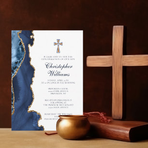 Invitación Elegante Batalla de Oro Azul de la Marina de Confi