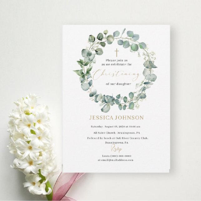 Invitación Elegante bautismo acuático moderno (Subido por el creador)