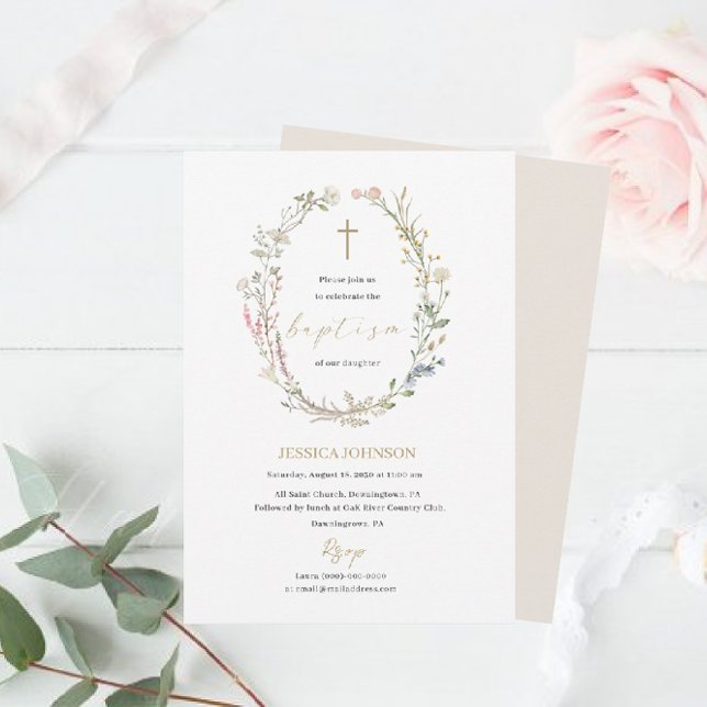 Invitación Elegante bautismo acuático moderno (Subido por el creador)