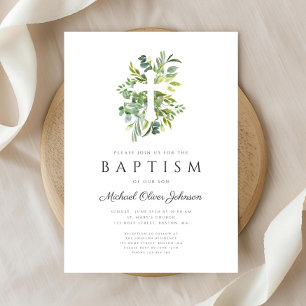 Invitación Elegante bautismo biológico religioso